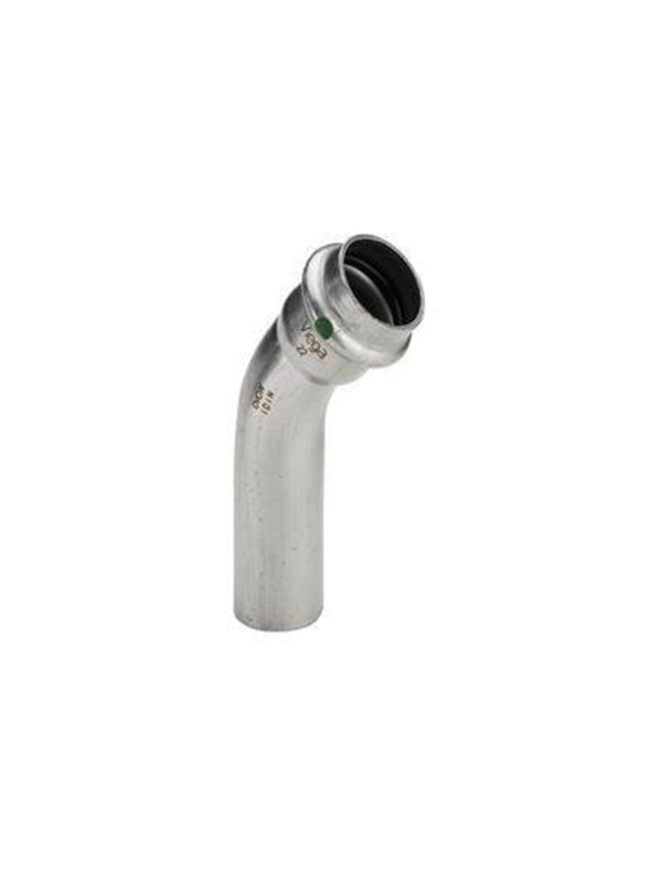 Viega Sanpress Inox bend 45° 15 Stainless steel/bright 435387