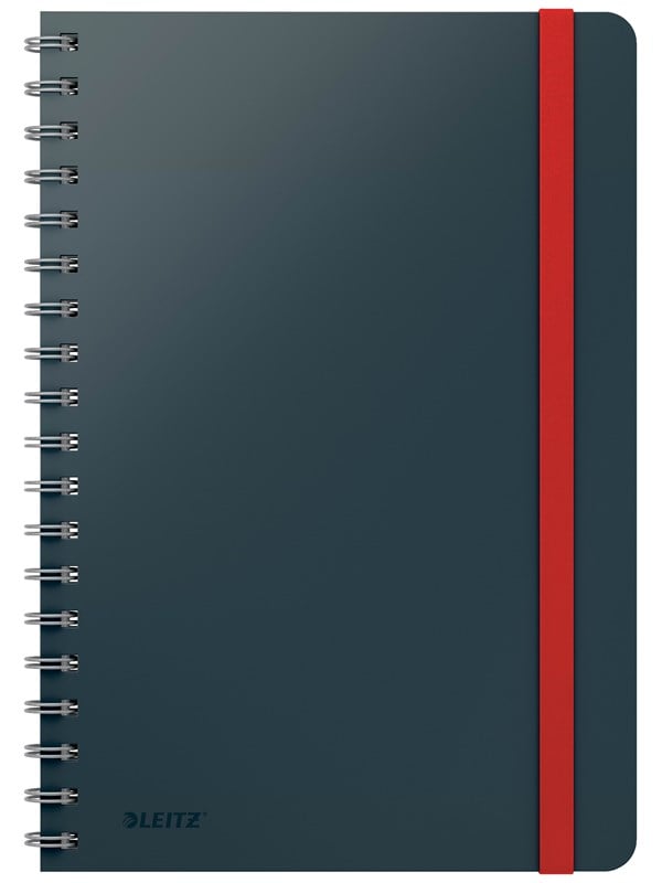 Leitz Cosy Soft Touch stor notatbok Hardcover med spiralinnbinding, ruter Fløyelsgrå