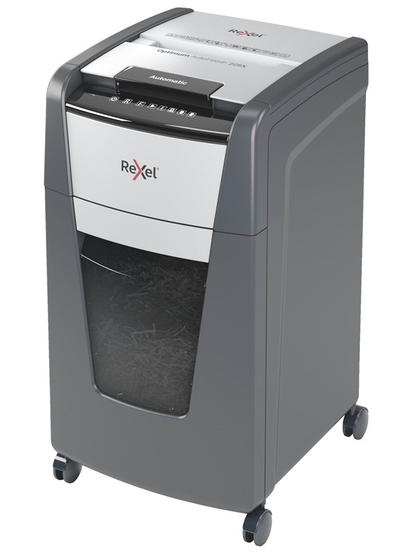 Rexel Optimum AutoFeed+ 225X automatisk krysskutt makuleringsmaskin, P4
