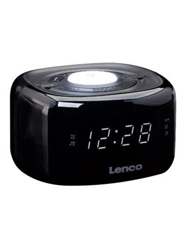 Lenco CR-12BK - FM Clock Radio with Night Light - Black - FM - 3D-lyd - Svart