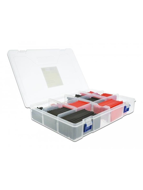 DeLOCK Heat shrink tube assortment box red / black 520 pieces