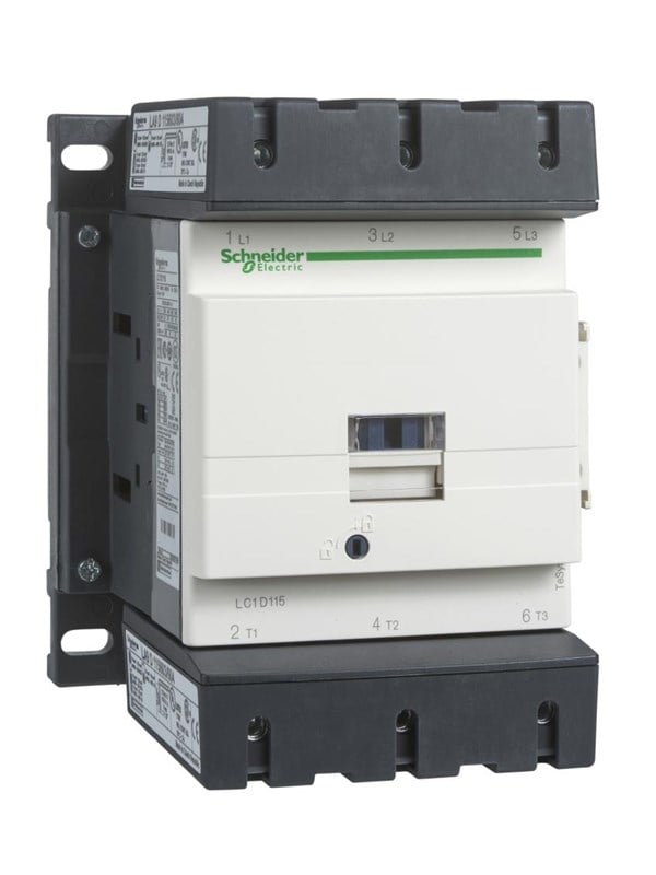 Schneider Electric Tesys d contactor lc1d115p7 3p 115a ac-3 55kw@400v 1no+1nc aux contact 230v 50/60hz ac coil