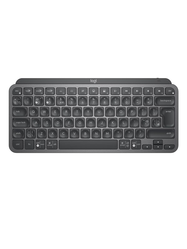 Logitech MX Keys Mini Minimalist Wireless Illuminated Keyboard - Graphite - UK - Tastatur - Engelsk (Storbritannia) - Svart