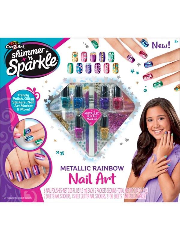 Shimmer n Sparkle METALLIC RAINBOW NAIL ART