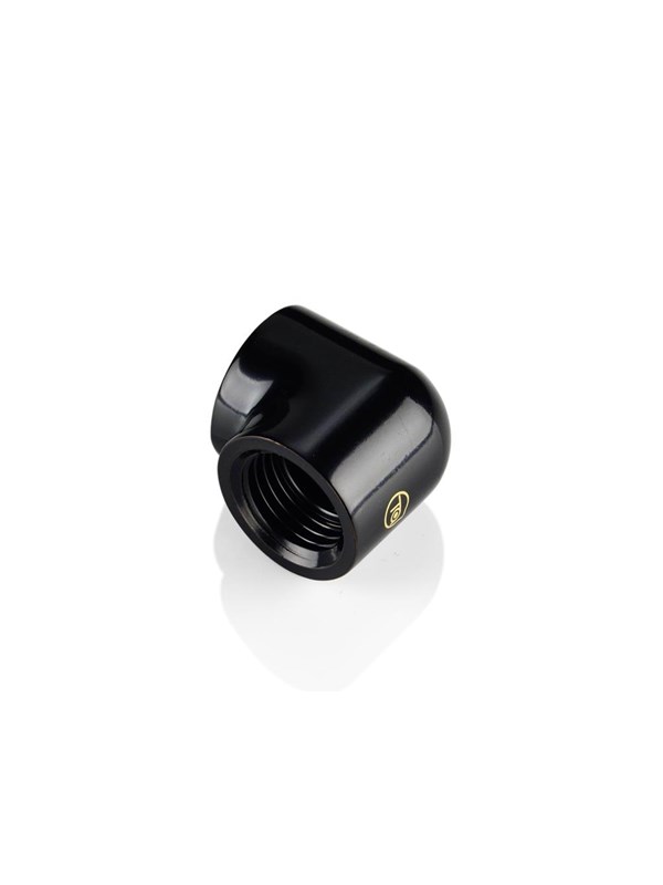 Bitspower 90-Degree With Dual Inner G1/4" Extender Fitting (Glorious Black) (2 PCS )