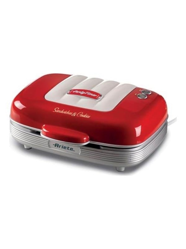 Ariete Brødrister Party Time 3-in-1 Sandwich & Cookies Red