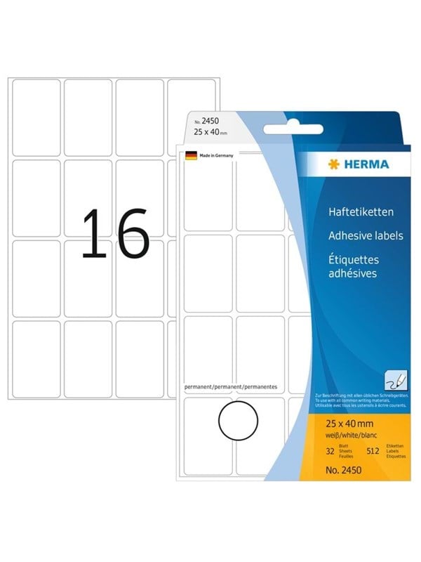HERMA labels - 512 label(s) - 25 x 40 mm