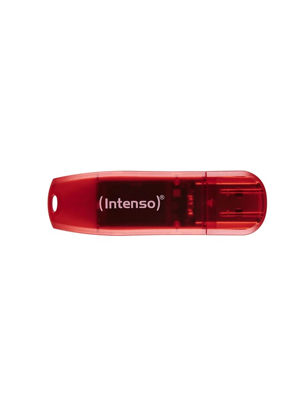Intenso Rainbow Line USB Drive - Rød - 128GB - Minnepenn