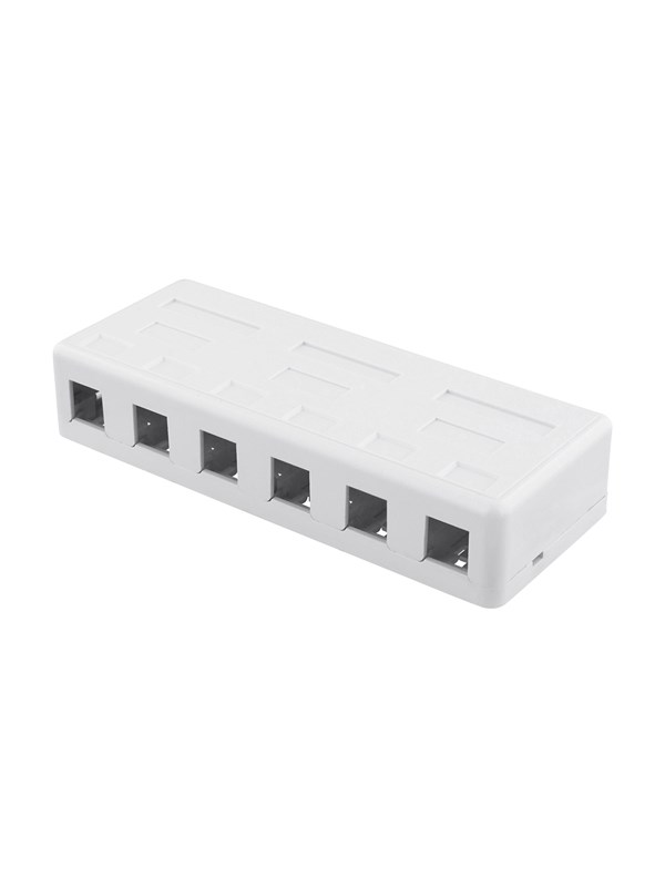 Deltaco Surface Mount Box For Keystone 6 ports White
