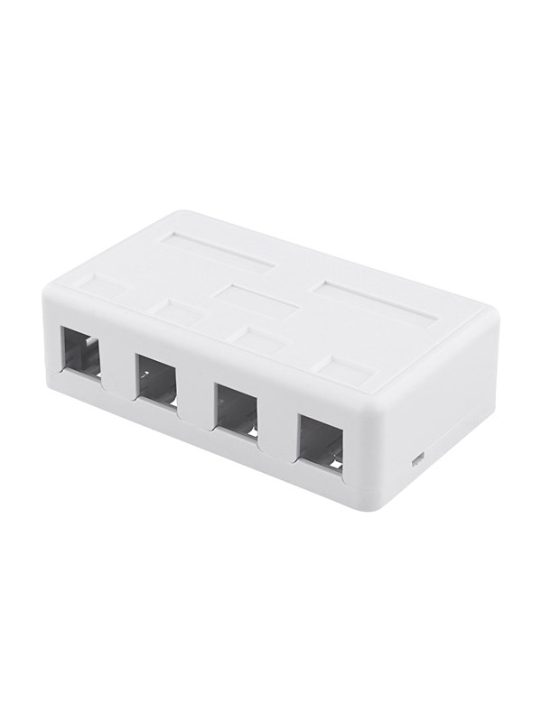 Deltaco Surface Mount Box For Keystone 4 ports White