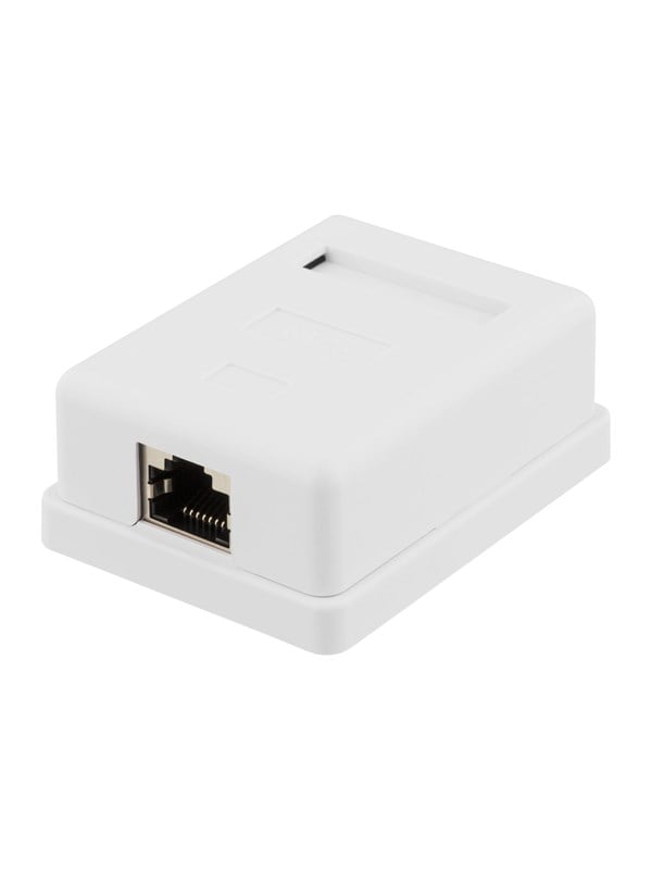 Deltaco VR-216 Shielded network socket Surface FTP 1xRJ45 Cat6 white