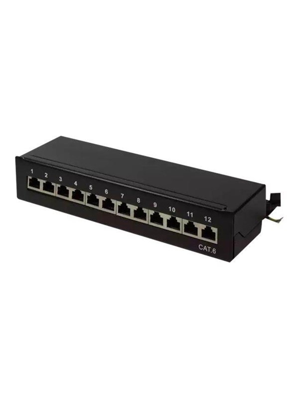 LogiLink Cat.6 Patch Panel 12 ports shielded Desktop black