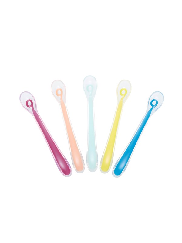 Babymoov Set of 5 silicon spoons 2nd age multicolor