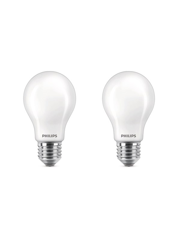Philips LED-lyspære Classic 7W/827 (60W) 2-pack E27
