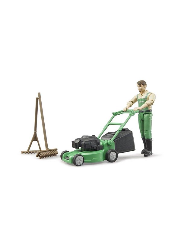 Bruder BWorld Gardener with lawn mower and equipment