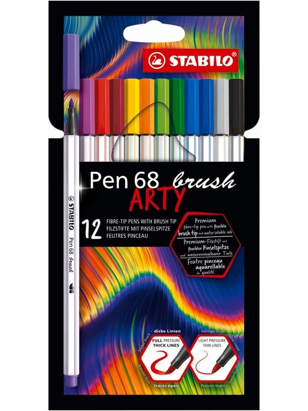 STABILO Pen 68 ARTY carton pack of 12 brush pens