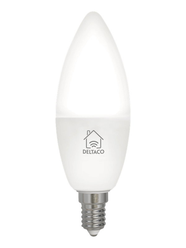 Deltaco LED lysepære, E14, 4.5W, 385lm, WiFi 2.4GHz, hvitt lys