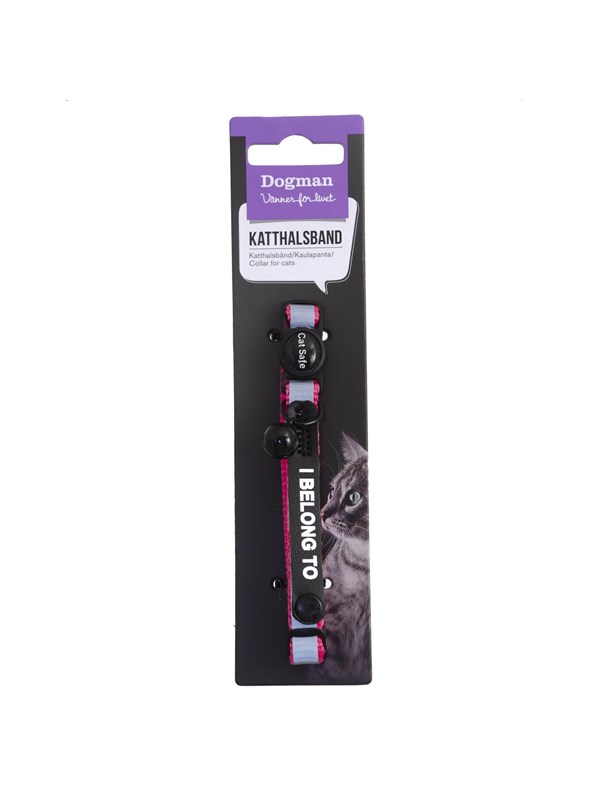 Dogman Kattehalsbånd Stripe rosa