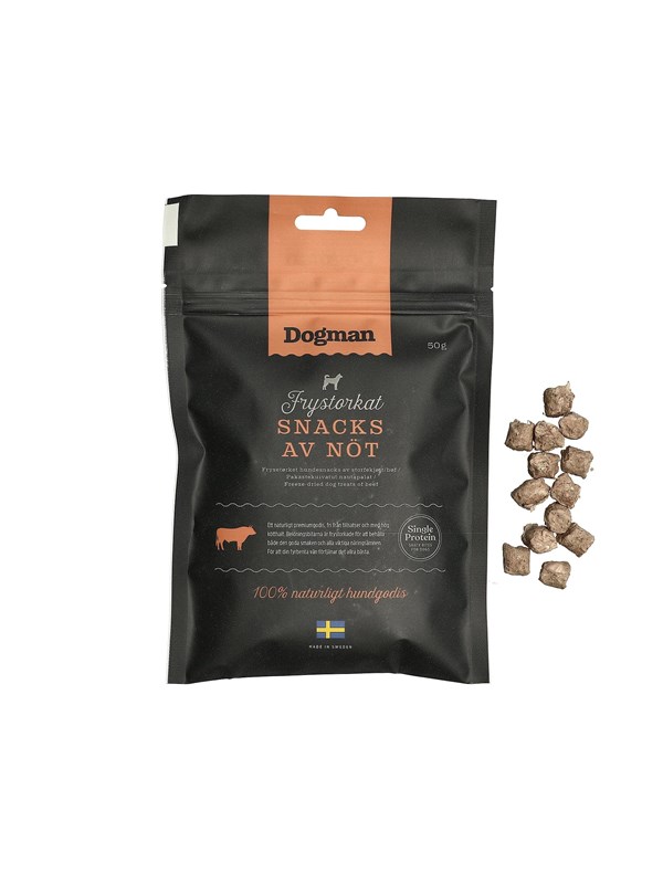 Dogman Hundegodbiter Frysetørkede storfesnacks 50g