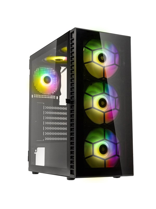 Kolink Observatory HF Glass ARGB Midi Tower Case - black - Kabinett - Desktop - Svart