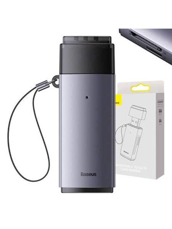 Baseus Lite Series SD/TF memory card reader USB (gray) - Minnepenn