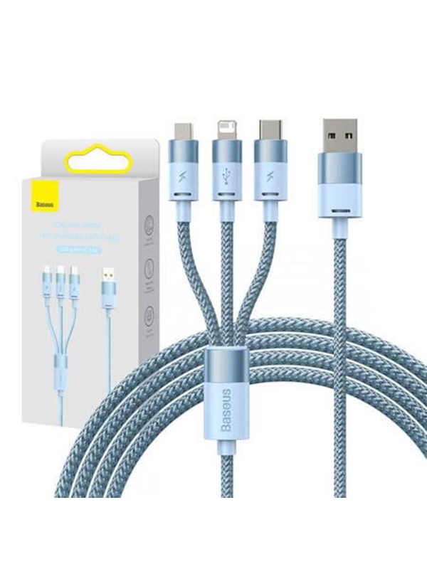 Baseus 3in1 USB cable StarSpeed Series USB-C + Micro + Lightning 3.5A 1.2m (Blue)