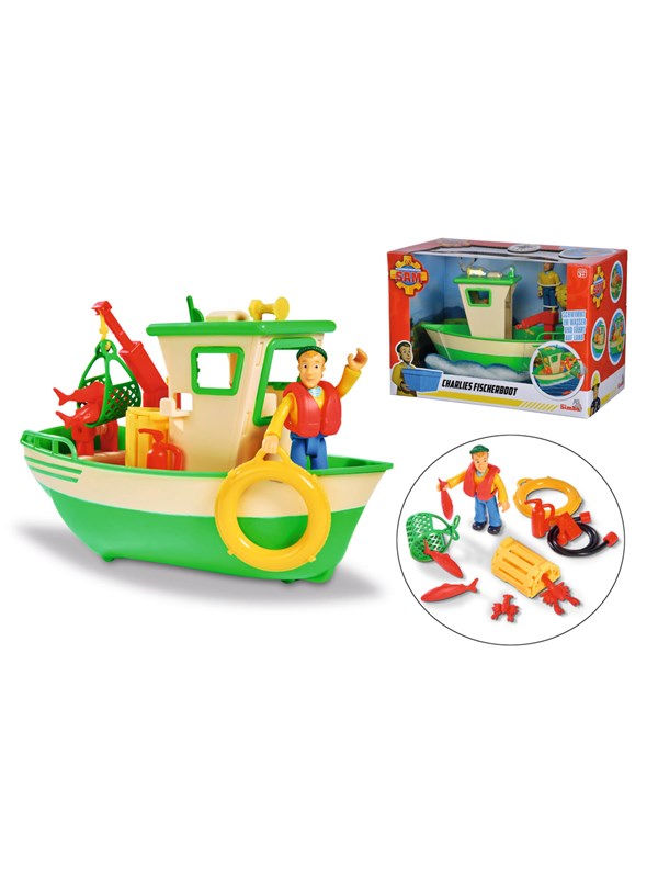 Simba Sam Charlies Fishing Boat and Figurine
