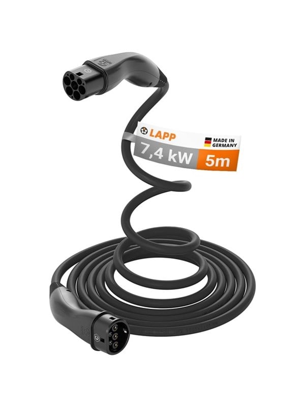 LAPP Type 2 HELIX Convenience Charging Cable, up to 7,4 kW, 5 m, black