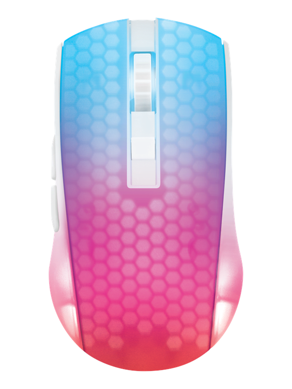 Deltaco GAMING DM320 Transparents RGB Wireless - Gaming mus - 6 knapper - Hvit