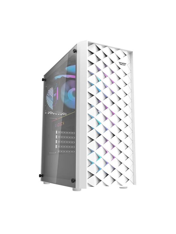 Darkflash Computer case DK351+ 4 fans (white) - Kabinett - Hvit