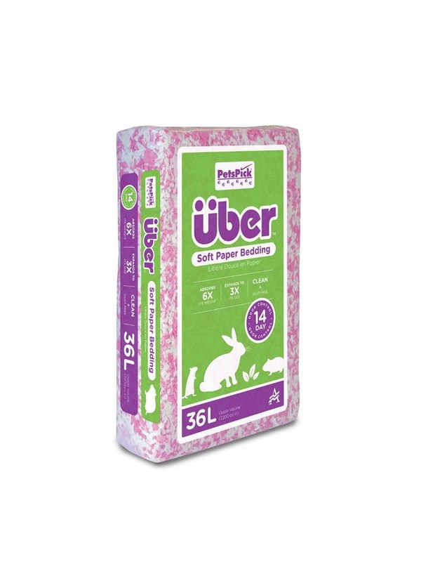 Über Papirstrø 36L Rosa/Hvit