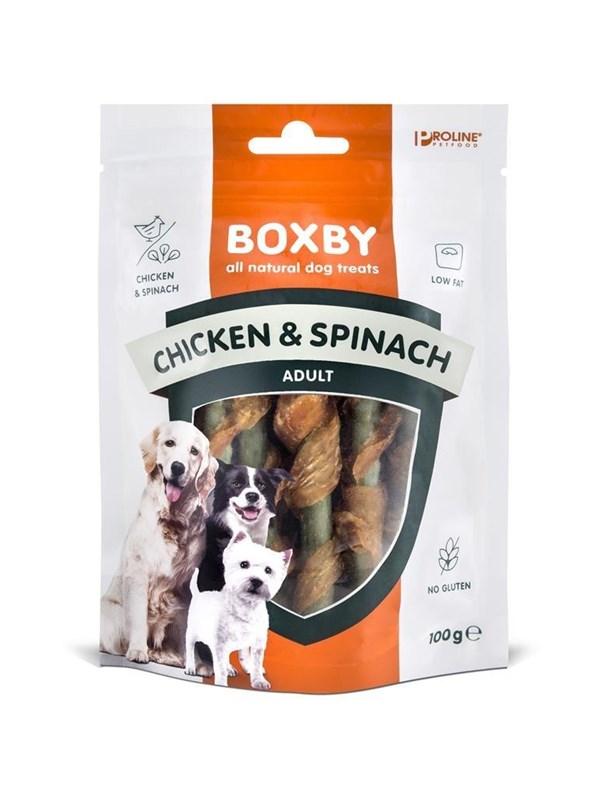 BOXBY Kylling & Spinat 100g.