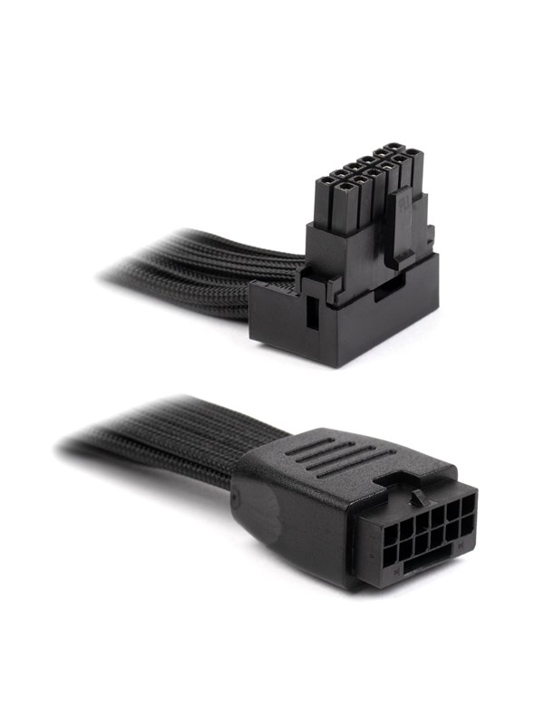 DUTZO Sleeved PCI-E 12V-2x6 forlengerkabel - Låse stiften opp - Svart