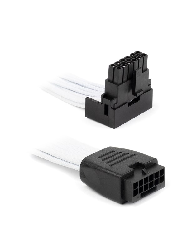DUTZO Sleeved PCI-E 12V-2x6 forlengerkabel - Låse stiften opp - Hvit