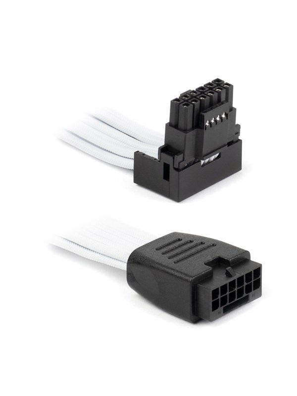 DUTZO Sleeved PCI-E 12V-2x6 forlengerkabel - Låse stiften ned - Hvit