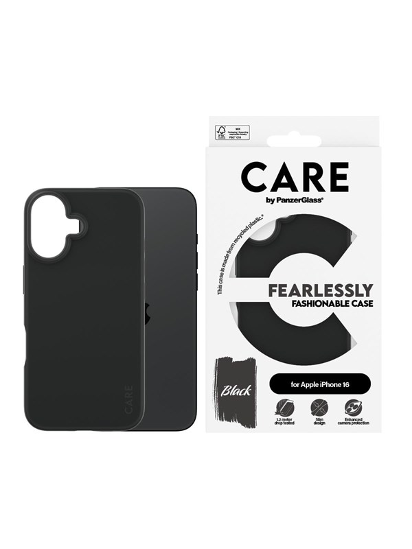 CARE by PanzerGlass Case Fashion Black iPhone 16