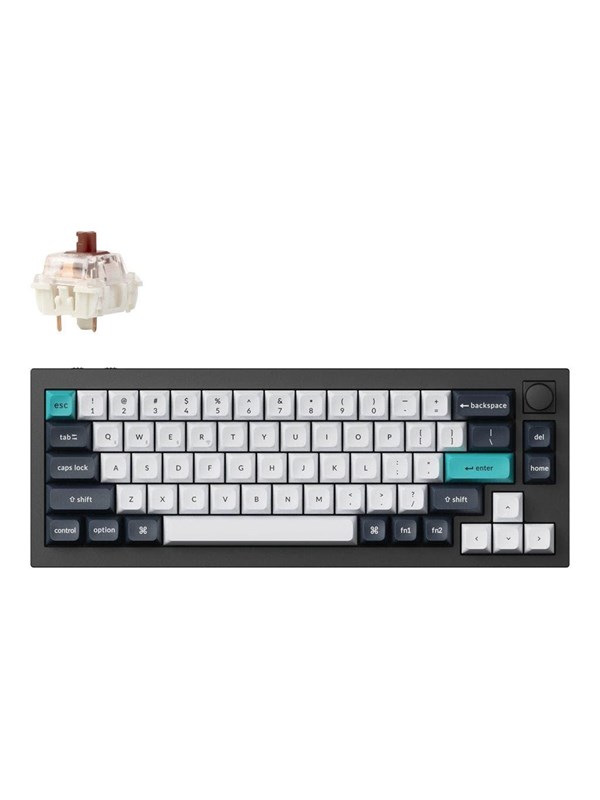 Keychron Q2 MAX - Knob Wireless Tri-Mode QMK/VIA - Gateron Jupiter Brown - Gamingtastatur - Uten numpad - Nordisk - Svart
