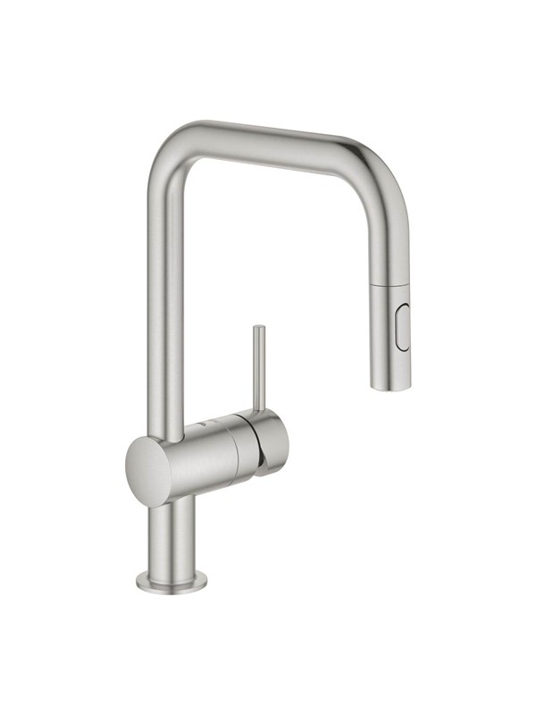 Grohe Minta Kitchen faucet with pull-out U-spout Supersteel