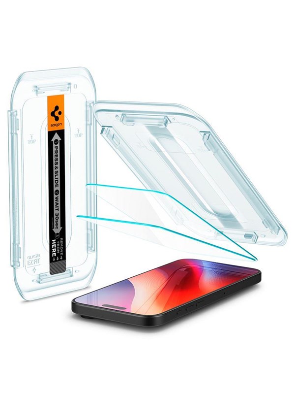 Spigen Glass tR EZ Fit 2 Pack - iPhone 18 Pro/17 Pro/16 Pro/17