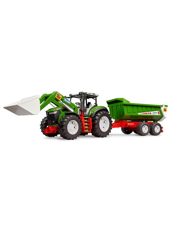 Bruder Roadmax tractor with frontloader and tipping trailer toy
