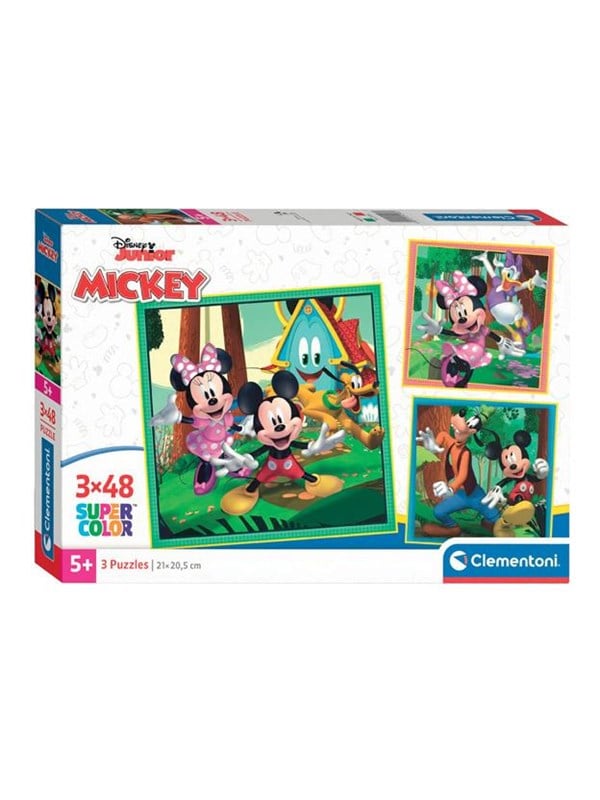 Clementoni Jigsaw Puzzle Super Color Square Mickey and Friends 3x48pcs. 2D Puslespill