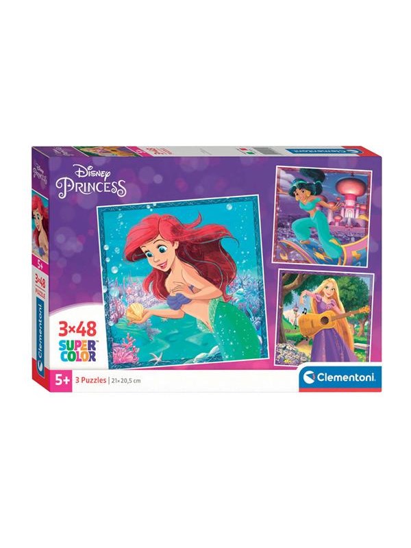 Clementoni Jigsaw Puzzle Super Color Square Disney Princess 3x48pcs. 2D Puslespill