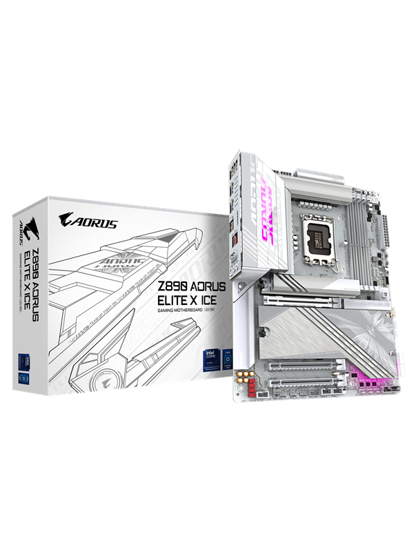 GIGABYTE Z890 AORUS ELITE X ICE Hovedkort - Intel Z890 - Intel LGA1851 - DDR5 RAM - ATX