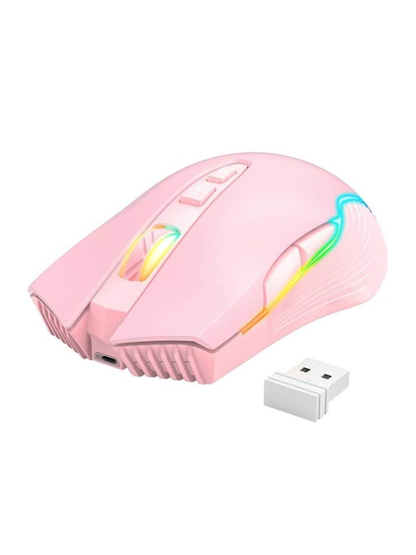 ONIKUMA CW905 Wireless - Gaming mus - Optisk - 7 knapper - Rosa med RGB