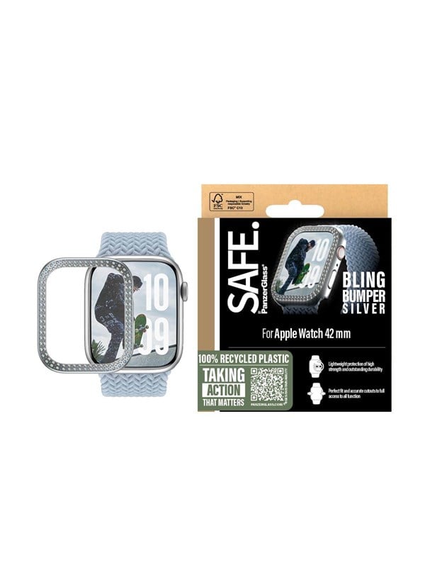 SAFE by PanzerGlass Bling Bumper Silver Apple Watch Series 10 | 42mm
