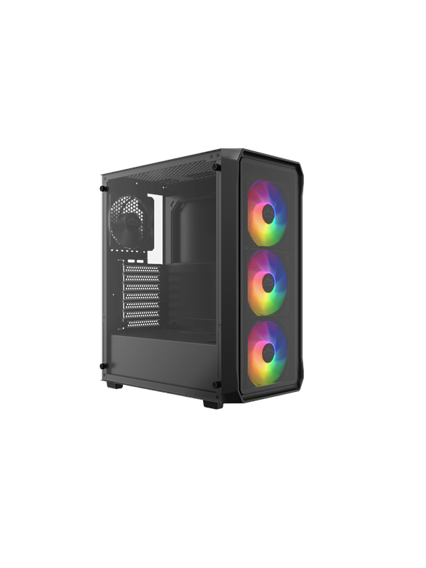 DUTZO C321 Mesh TG ARGB - Kabinett - Miditower - Svart