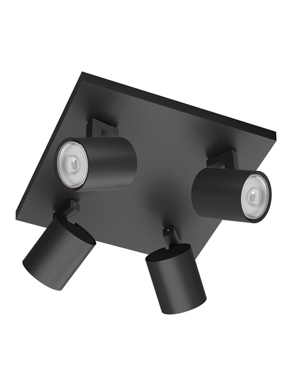 Philips Runner plate/spiral black 4x20W 230V