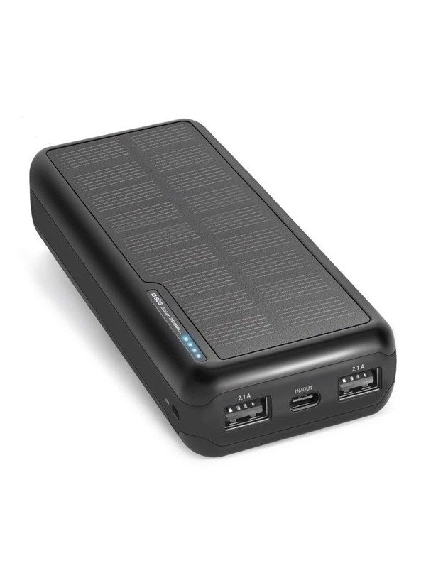 SBS Solar Power Bank - 20.000 mAh - Black - 20000 mAh
