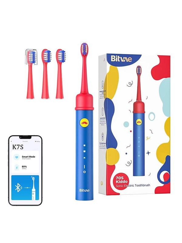 Bitvae Elektrisk tannbørste Sonic toothbrush for kids with app and tip set BVK7S (blue)