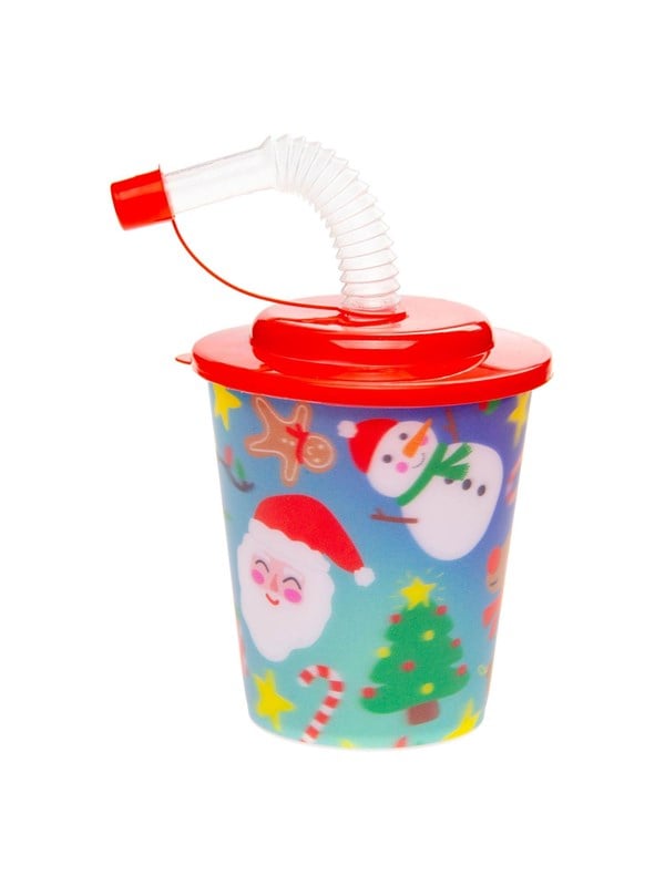 LG-Imports - Cup with Lid and Straw Christmas 12 pcs.